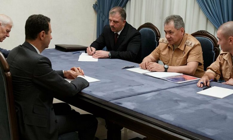 وزير الدفاع الروسي يلتقي بشار الأسد