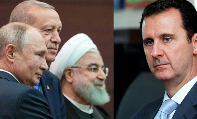 روسيا وتركيا وإيران إزالة بشار الأسد