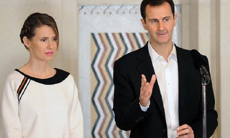 بشار الأسد وزوجته قانون قيصر