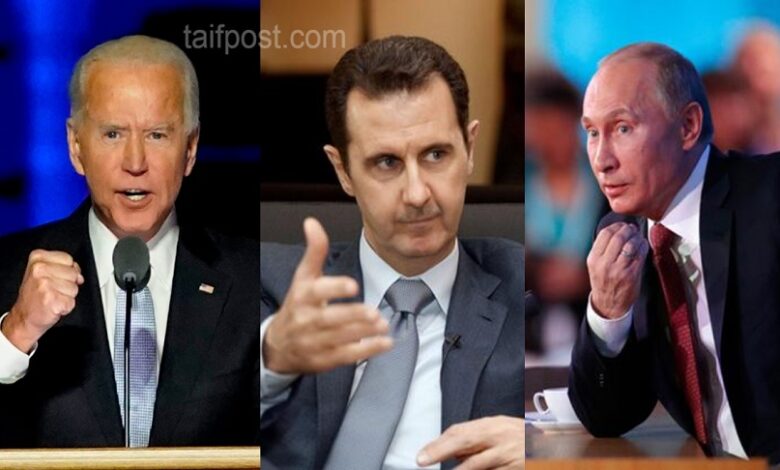 بوتين بشار الأسد بايدن