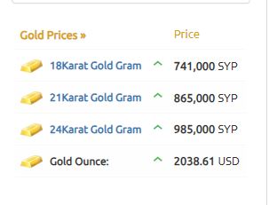 سعر غرام الذهب اليوم سوريا