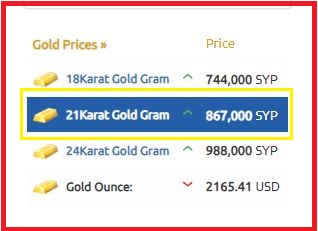 أسعار الذهب سوريا 24-03-2024
