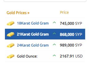 أسعار الذهب سوريا 25-03-2024