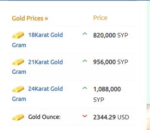 أسعار الذهب الليرة السورية